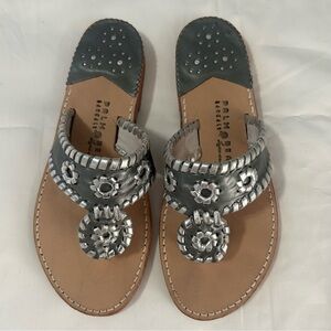 Palm Beach Classic leather Gunmetal/Silver Sandals 7